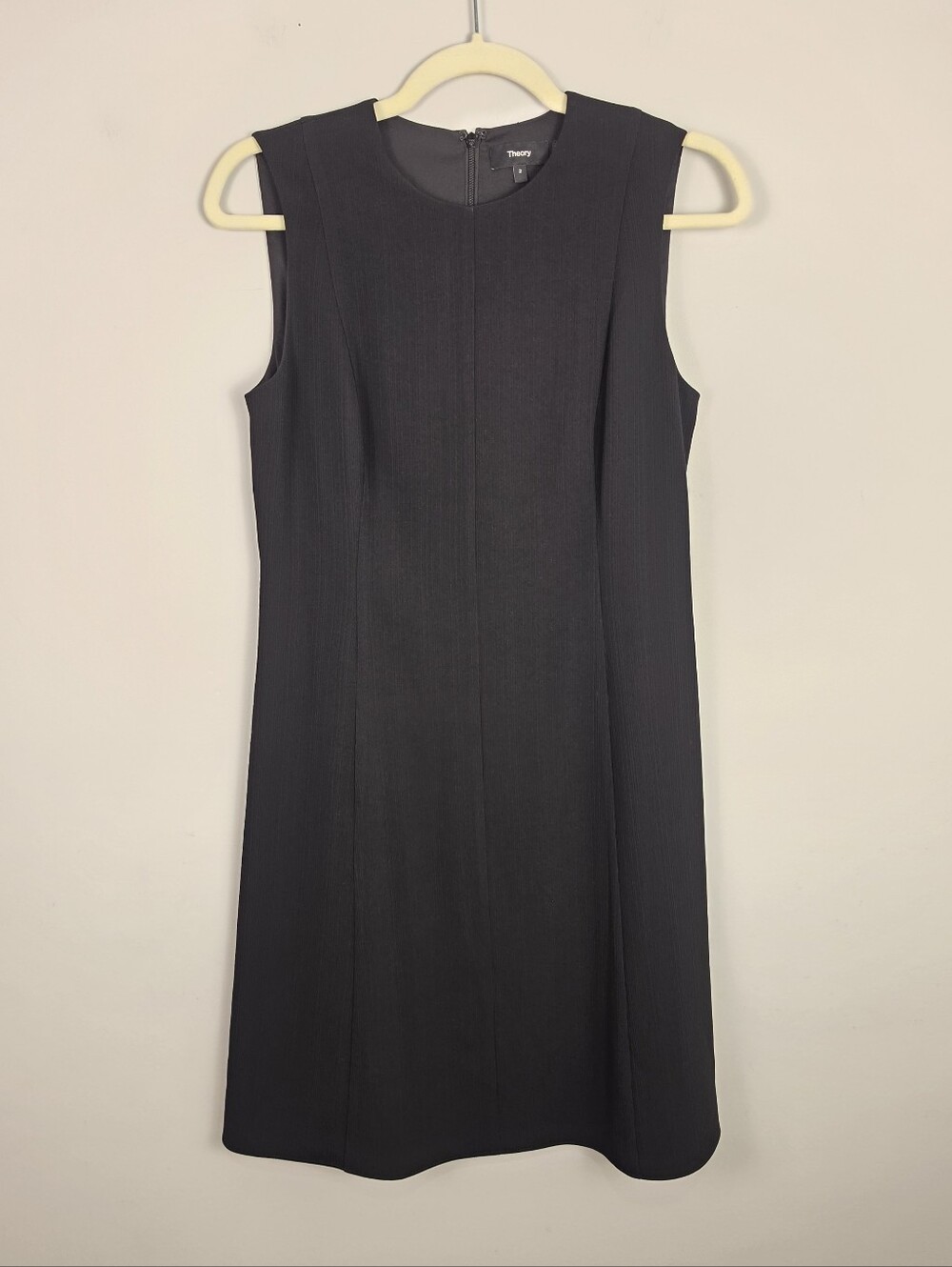 Theory Black Admiral Stripe Crease Seam Sleeveless Shift Dress Size 2 NWT
